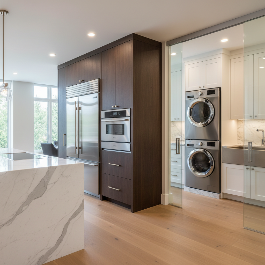 Premium KitchenAid-style appliances in a luxury home environment